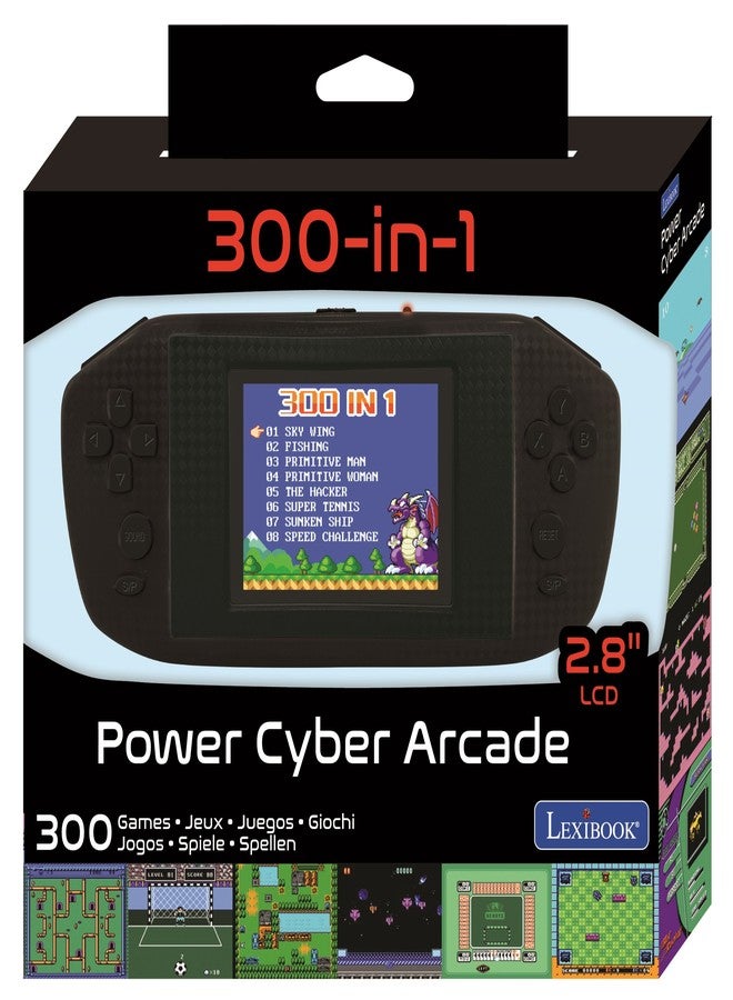 ليكسيبوك جهاز ألعاب محمول LEXiBOOK JL3000 Power Cyber Arcade، يحتوي على 300 لعبة، وشاشة LCD ملونة 2.8 بوصة، لون أسود - Image 4